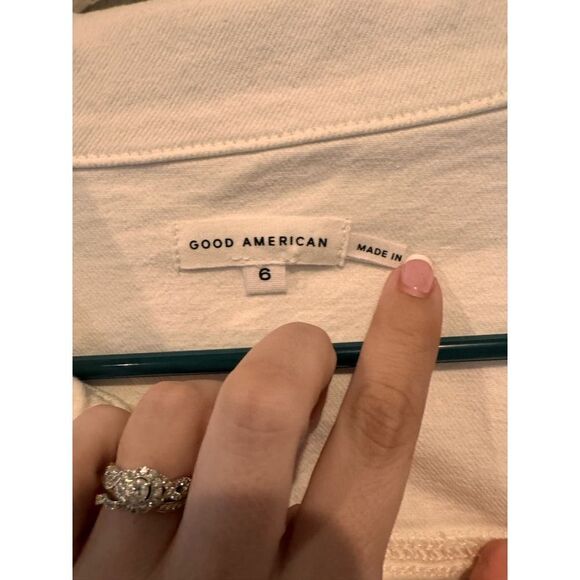 Good American Women's Fit For Success Denim Plazzo Jumpsuit Size 6 White NWT - Picture 3 of 4